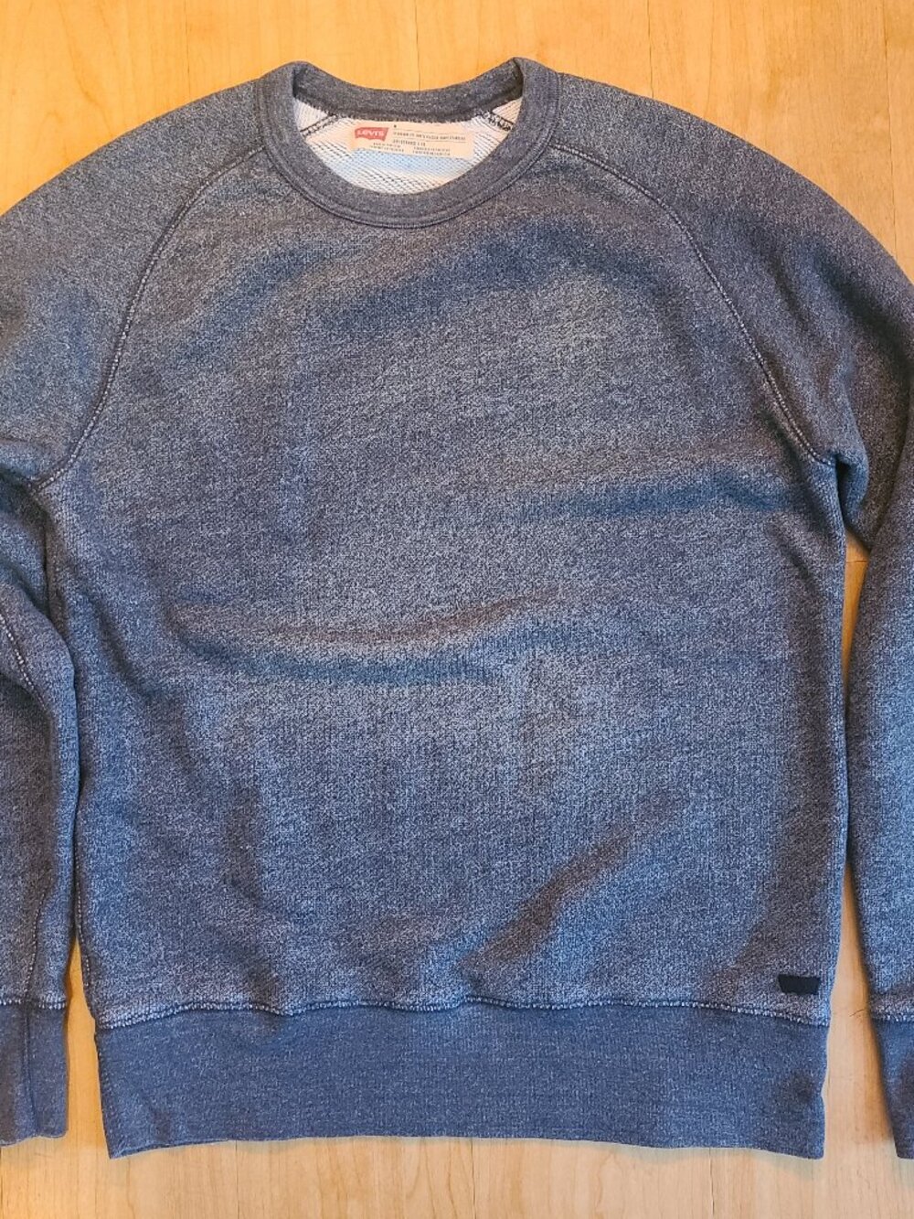 Levis Mens Sweatshirt Size M Medium Crewneck Heather Blue Grey French Terry